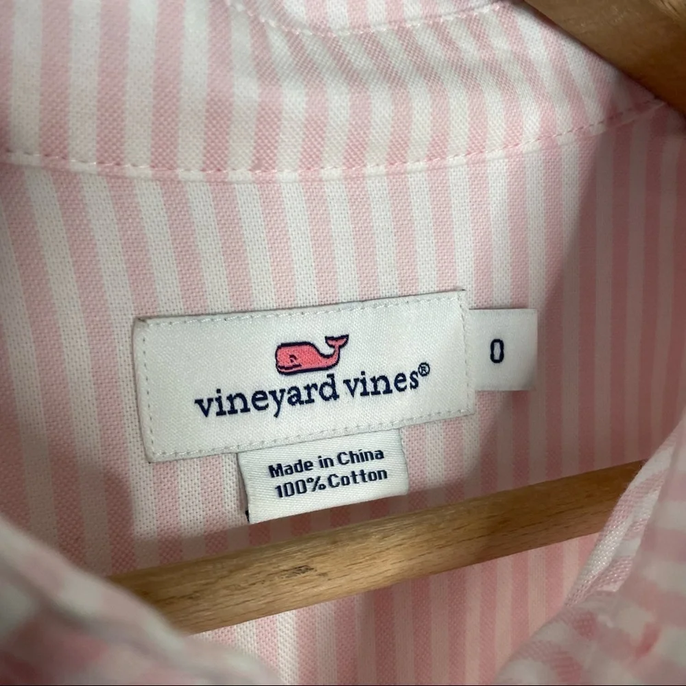 Vineyard Vines | Pink And White Striped Popover Shirt - Picture 6 of 7